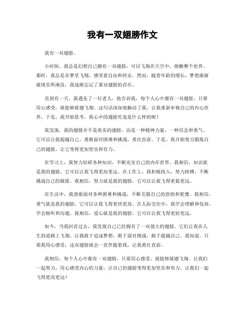 我有一双翅膀作文