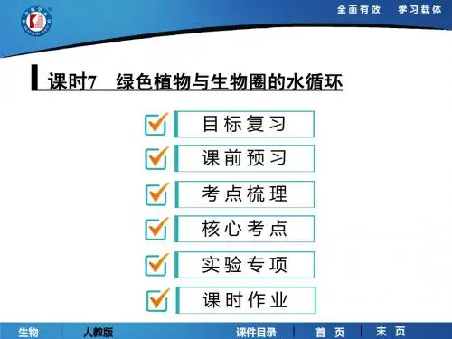 中考生物全能复习课件第三单元 课时7 绿色植物与生物圈的水循环