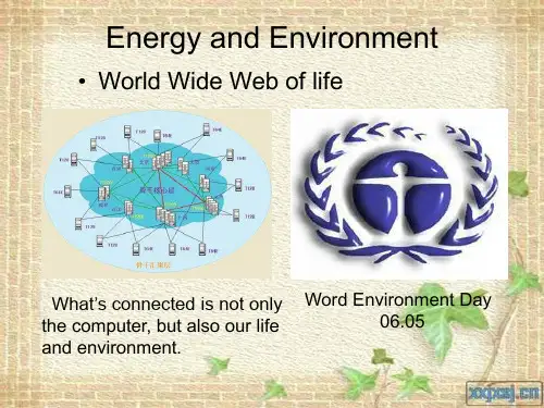 Energy and Environment (能源与环境 演讲报告)