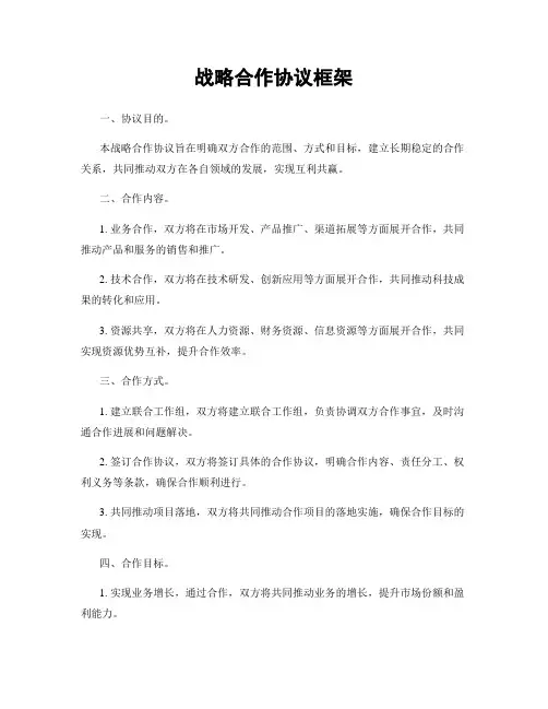 战略合作协议框架