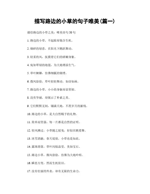 描写路边的小草的句子唯美(精选2篇)