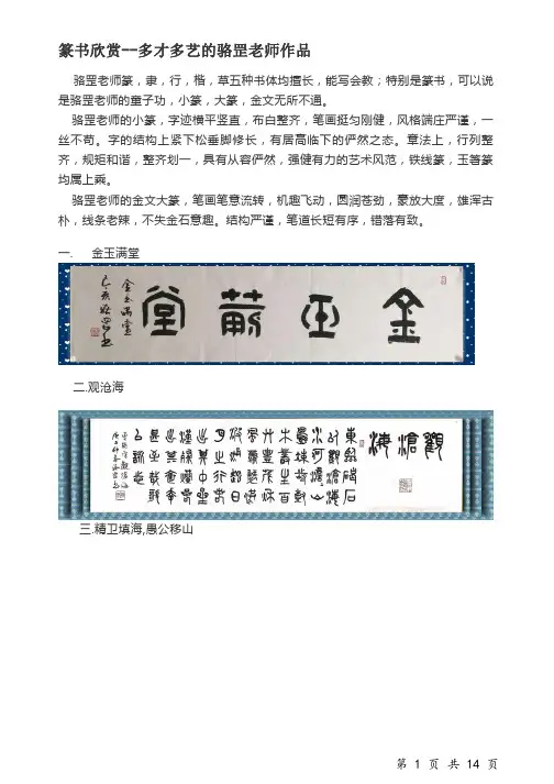 篆书欣赏--多才多艺的骆罡老师作品