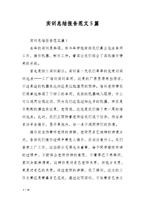 实训总结报告范文5篇