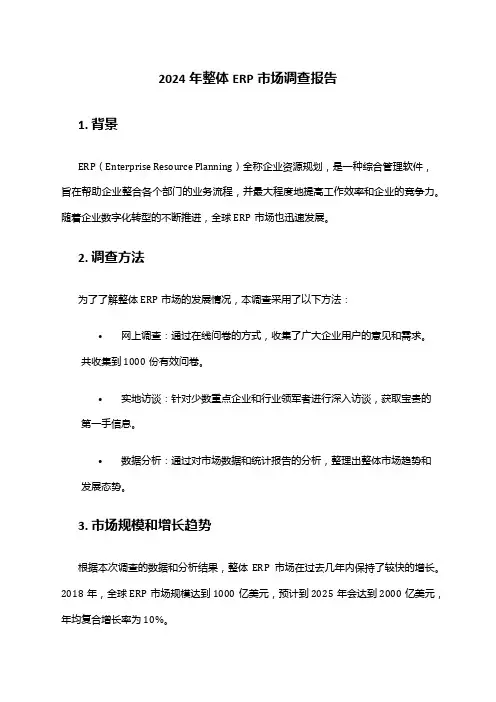2024年整体ERP市场调查报告