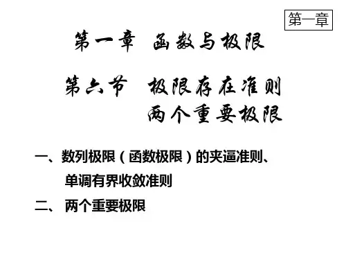最新2019-D16极限存在准则两个重要极限-PPT课件
