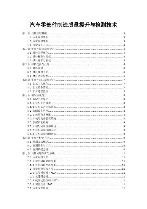 汽车零部件制造质量提升与检测技术