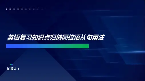 英语知识点归纳同位语从句用法