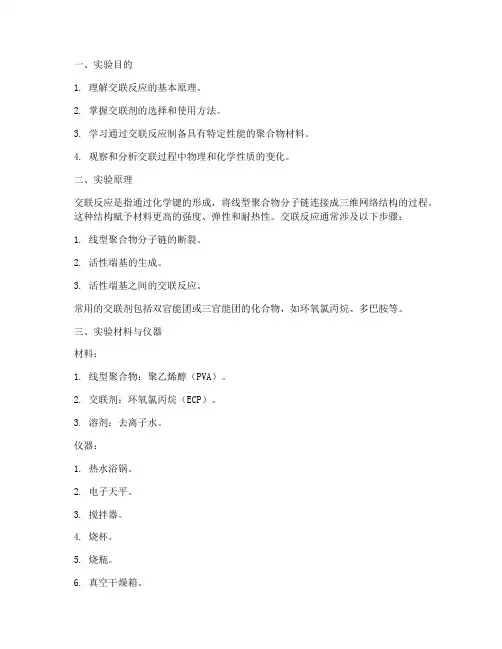 化学实验交联实验报告