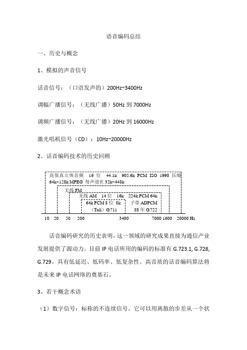 语音编码总结