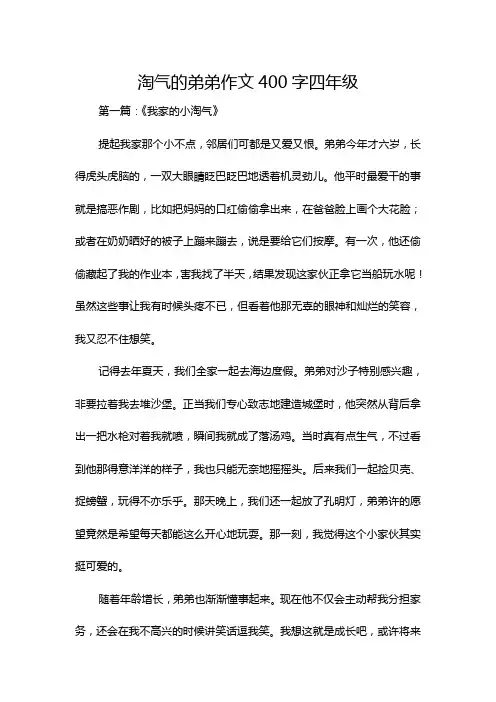 淘气的弟弟作文400字四年级