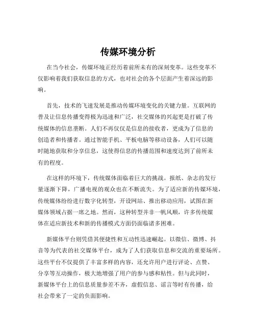 传媒环境分析