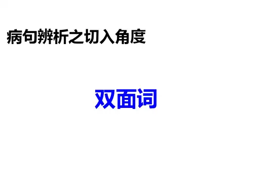 病句辨析之双面词