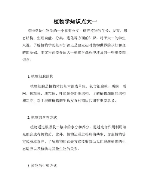 植物学知识点大一