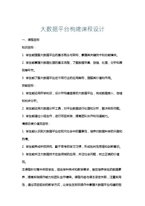 大数据平台构建课程设计