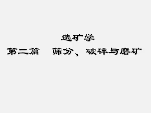 选矿学课件——第二篇 第四章 磨矿及磨矿机械