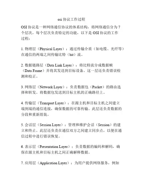 osi协议工作过程