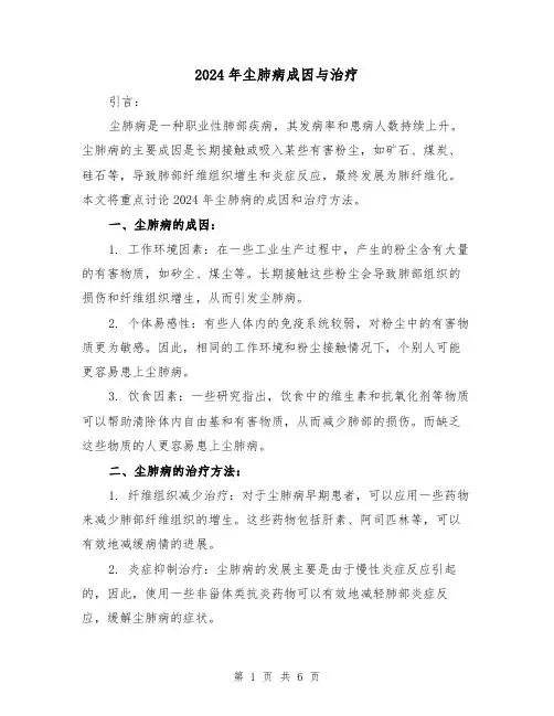 2024年尘肺病成因与治疗(3篇)