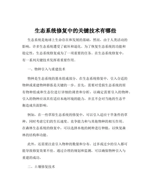 生态系统修复中的关键技术有哪些