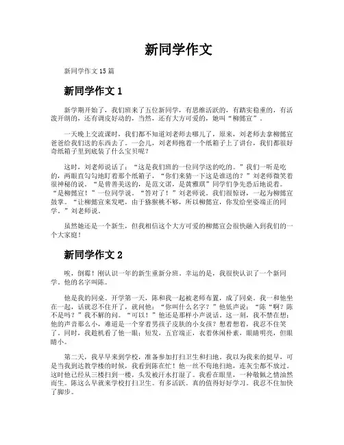 新同学作文