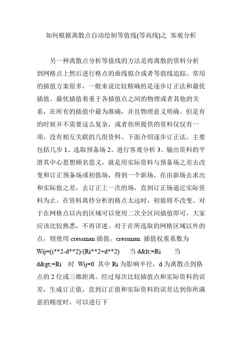 如何根据离散点自动绘制等值线(等高线)之 客观分析