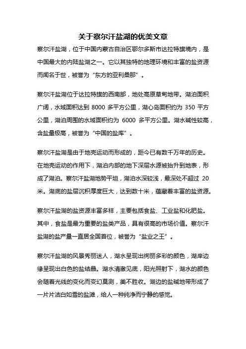 关于察尔汗盐湖的优美文章
