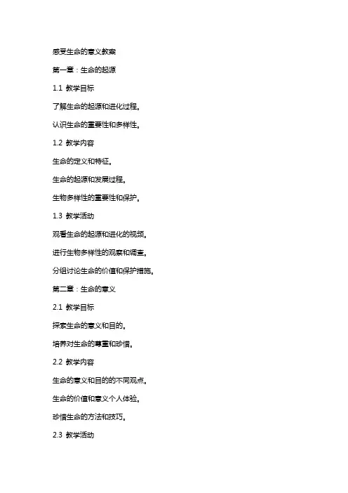 感受生命的意义教案