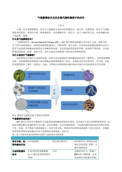 气道廓清技术及其在现代胸科康复中的应用