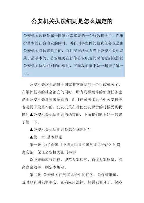 公安机关执法细则是怎么规定的