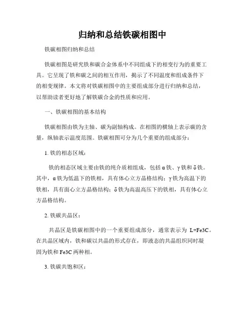 归纳和总结铁碳相图中