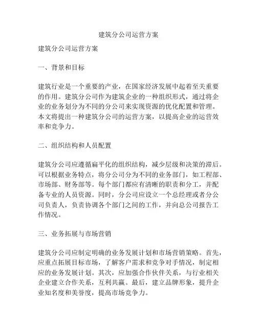 建筑分公司运营方案