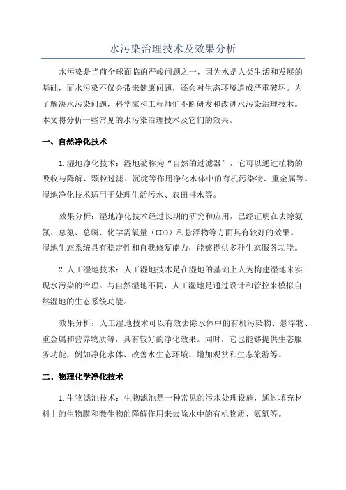 水污染治理技术及效果分析