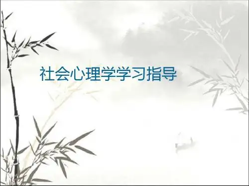 社会心理学串讲 PPT