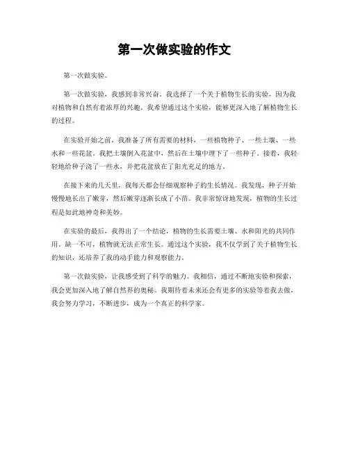 第一次做实验的作文