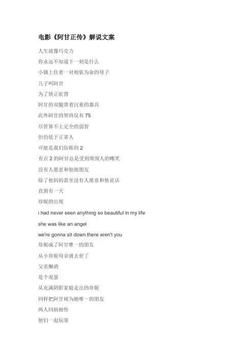 电影《阿甘正传》解说文案