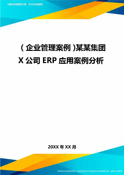 2020年(企业管理案例)某某集团公司ERP应用案例分析