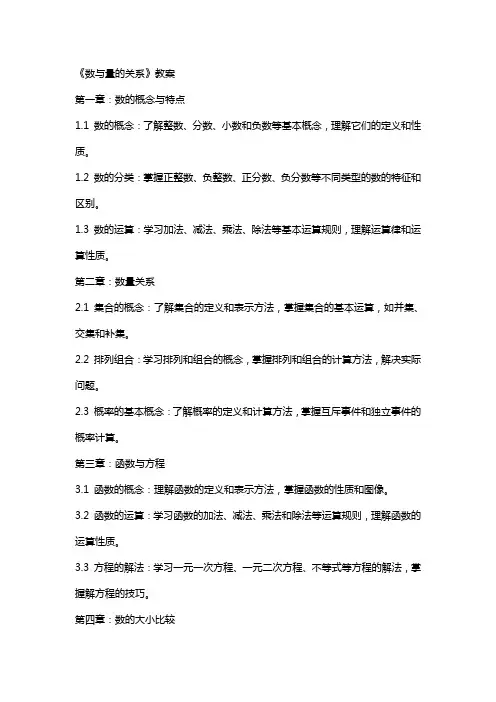 《数与量的关系》教案