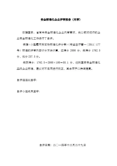 安全标准化评审报告