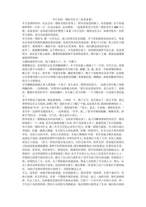2023最新-冬日里的一缕阳光作文(优秀8篇)