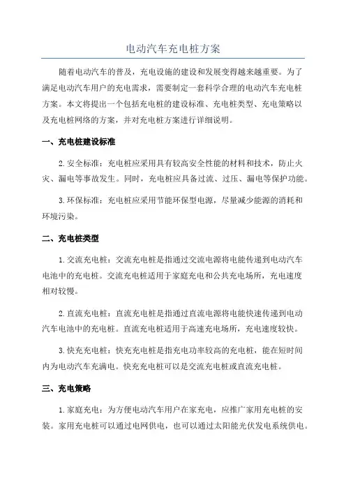 电动汽车充电桩方案