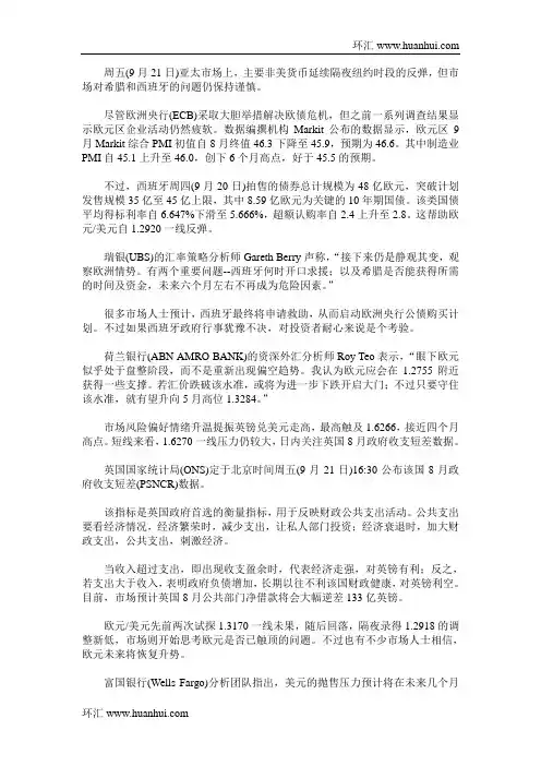 欧美货币经济紧张局面