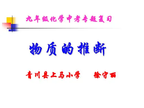 九年级化学中考专题复习 物质的推断(共13张PPT)