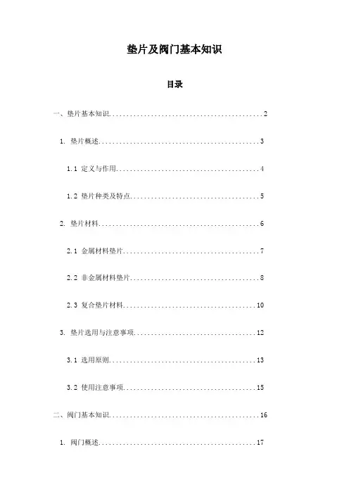 垫片及阀门基本知识