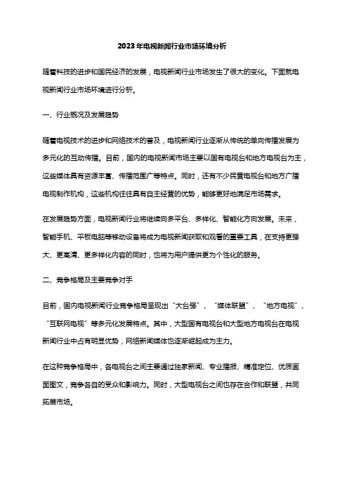 2023年电视新闻行业市场环境分析
