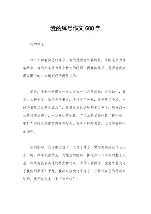 我的绰号作文600字