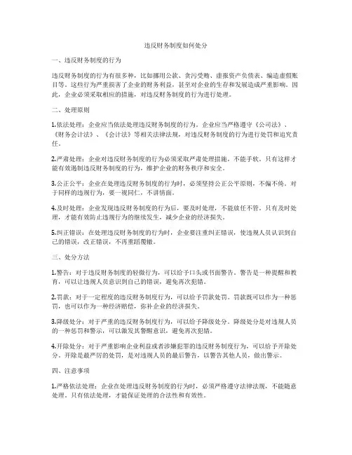 违反财务制度如何处分