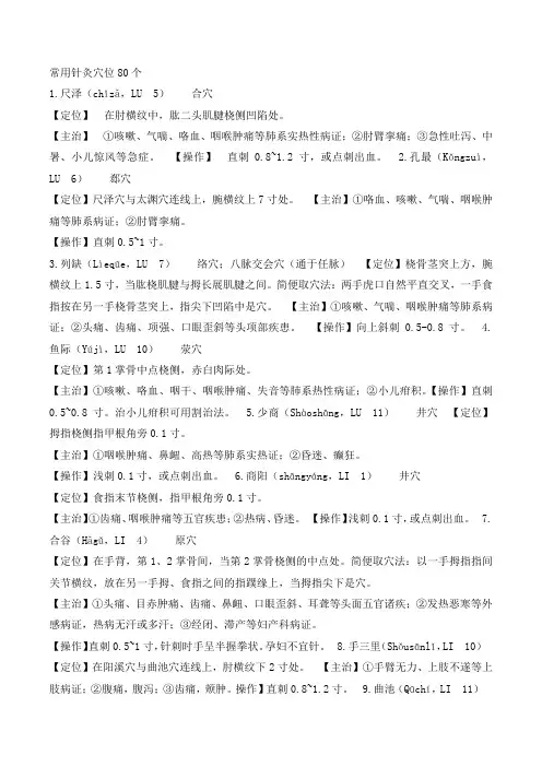 常用针灸学位