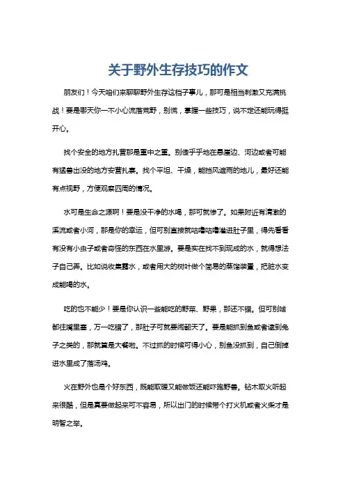 关于野外生存技巧的作文
