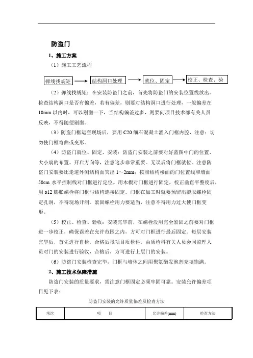 防盗门施工