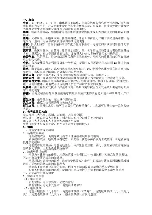 灾害学相关概念
