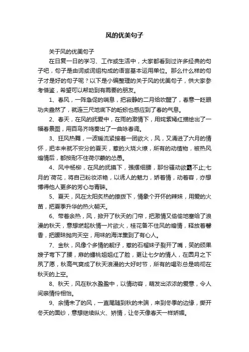 关于风的优美句子